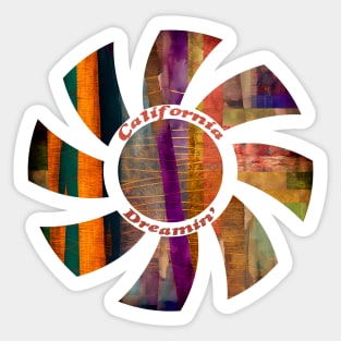 California Dreamin' Patchwork Sun Sticker